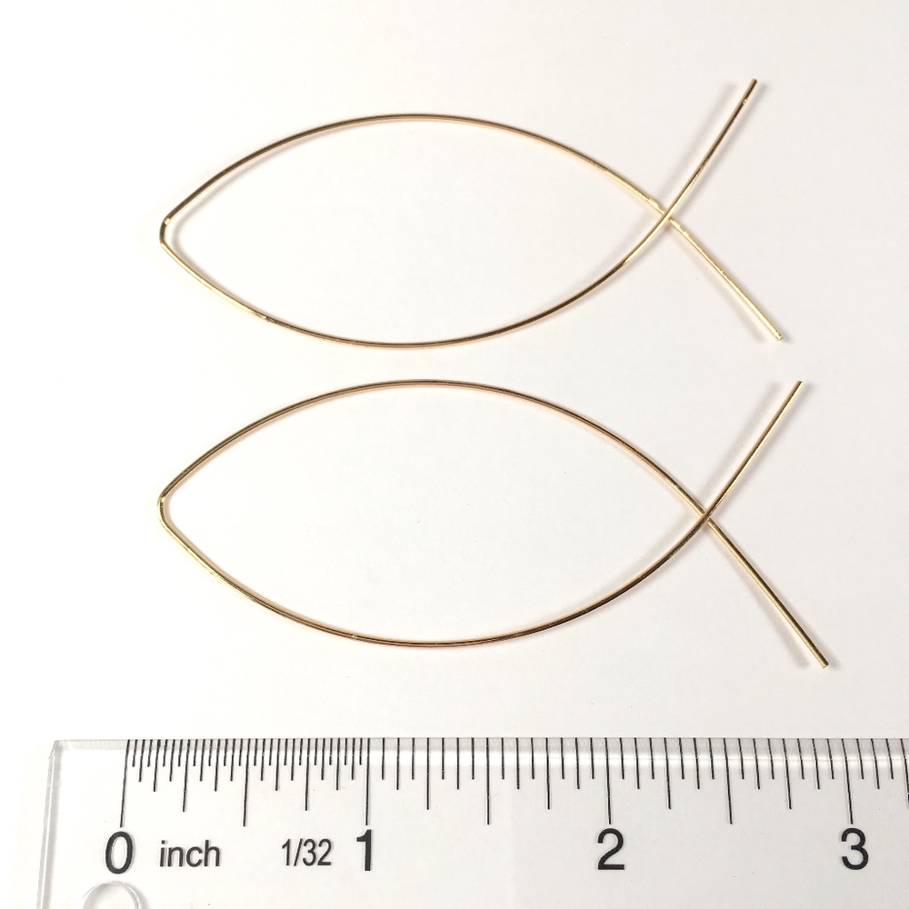 Geometric Wire Minimalist Chic Dangle Earrings - Picture 7 of 8